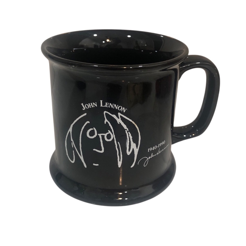 John Lennon Black Ceramic Mug